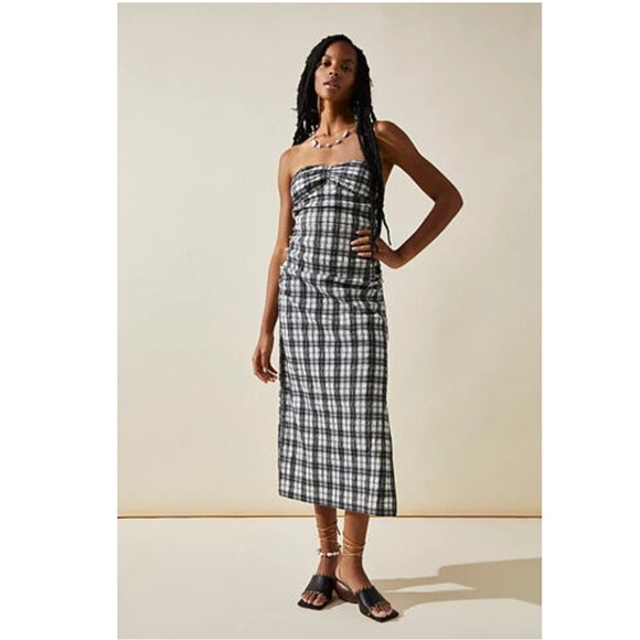 Free People Dresses & Skirts - Free People Endless Summer Brandie Plaid‎ Midi Dress small NWT